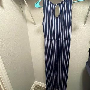 Blue and white stripped dress